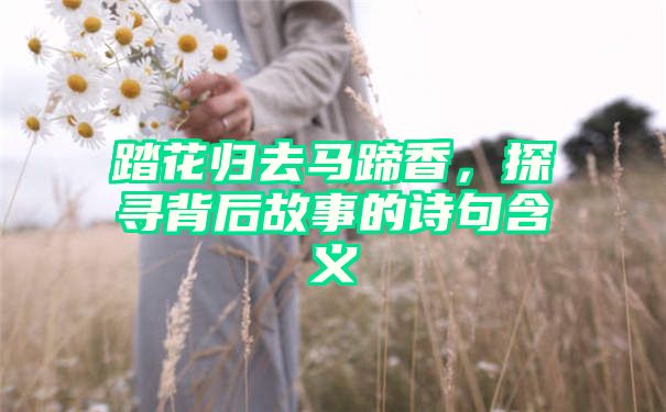 踏花归去马蹄香，探寻背后故事的诗句含义