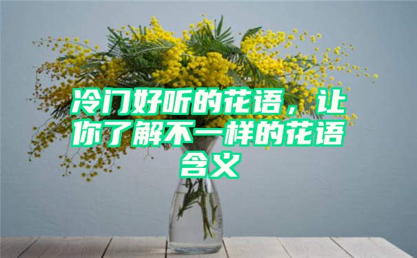 冷门好听的花语，让你了解不一样的花语含义